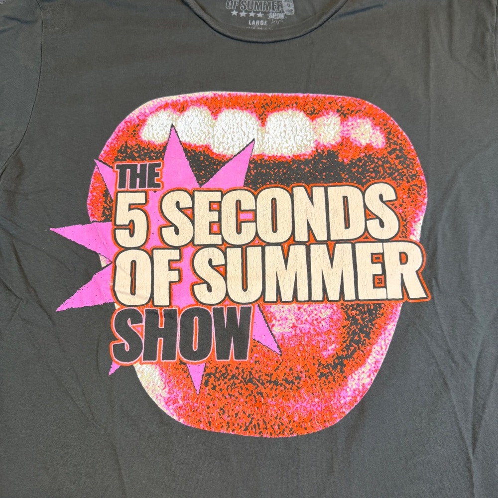 5 Seconds of Summer Show World Tour 2023 Concert T-Shirt Gray Large 5SOS Mens L